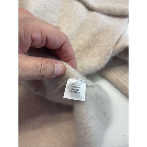 Neiman Marcus 100%  Cashmere Cardigan LG Buckle closed LONG womens Tan - Picture 9 of 12